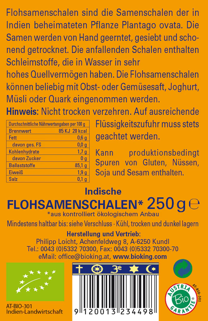 BioKing Bio Flohsamenschalen