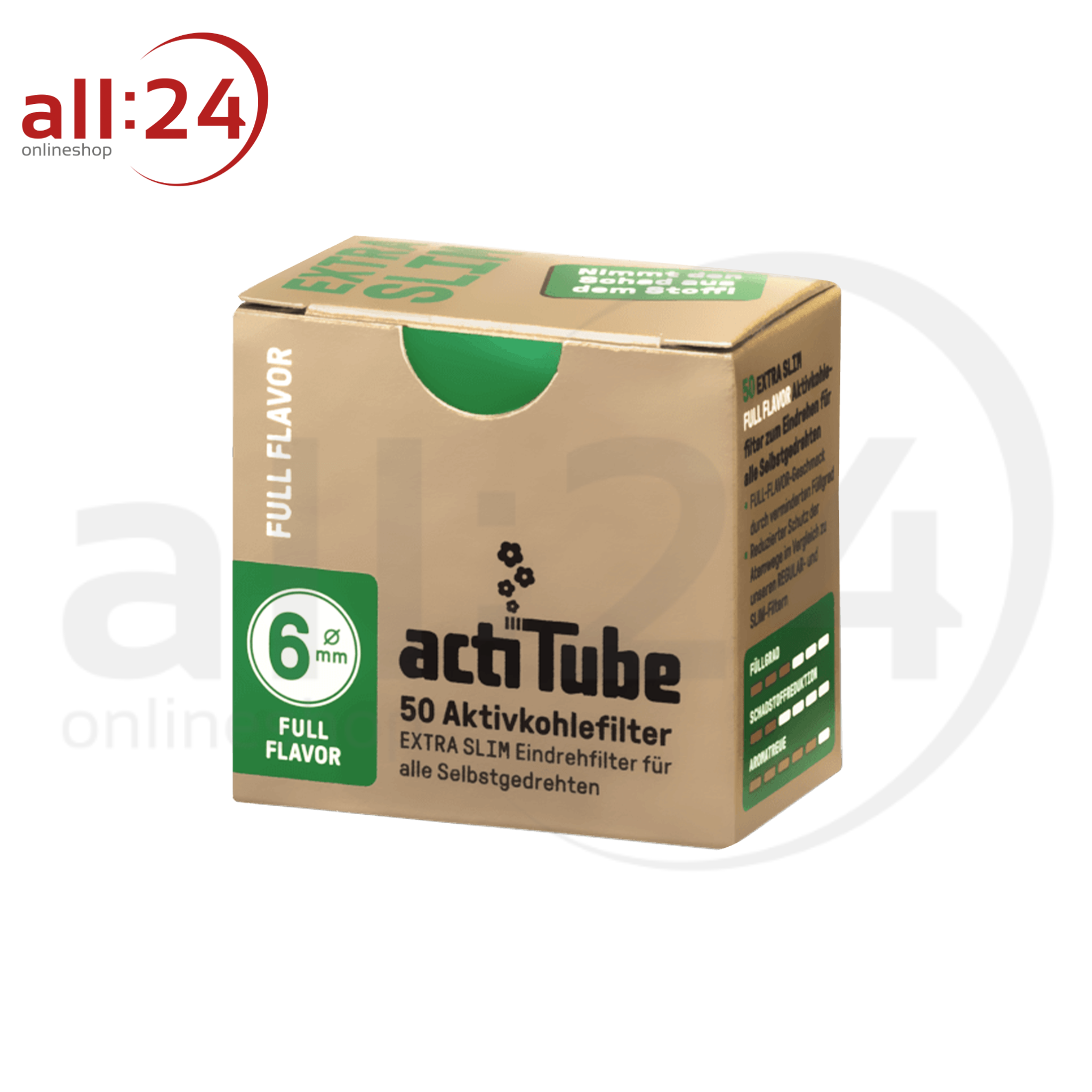 ActiTube Gold Aktivkohlefilter Extra Slim 6mm - 50er Box