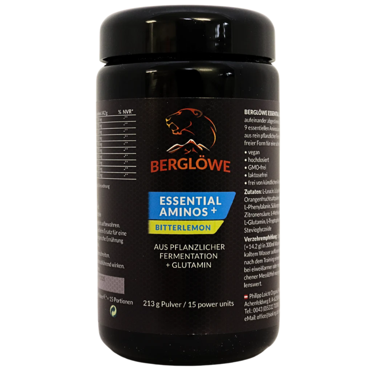 Berglöwe 213g Essential Aminos + Glutamin Vorteilspaket 2 plus 1 Shaker Gratis