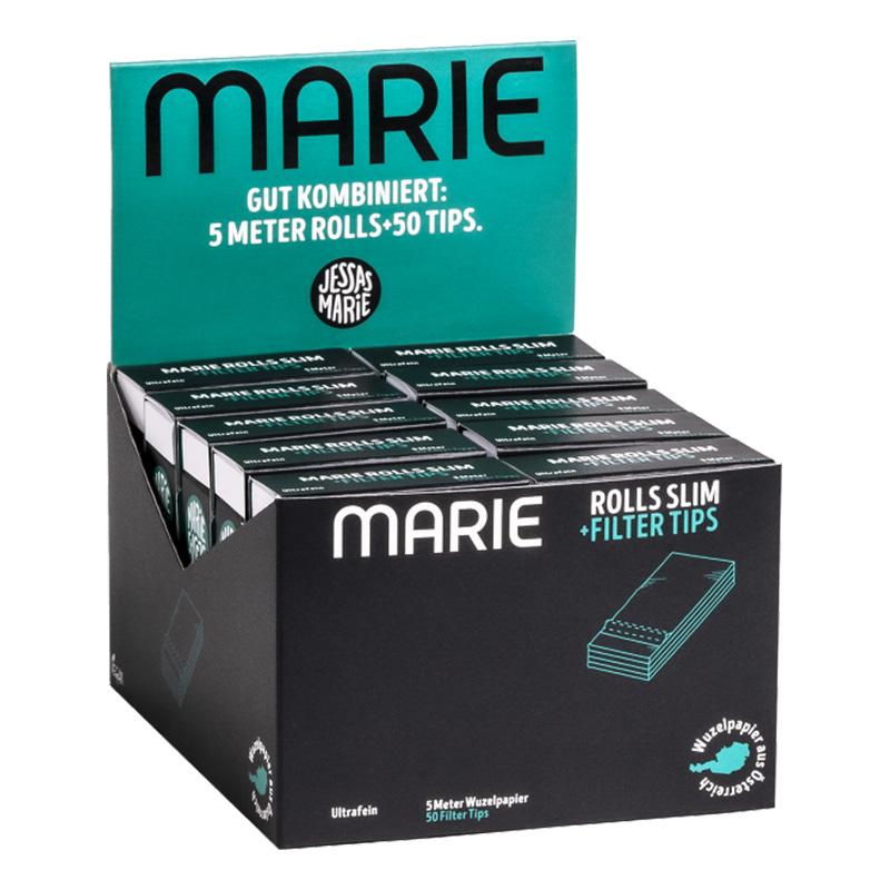 MARIE Rolls Ultrafine Slim Zigarettenpapier mit Filtertips 20 Stück