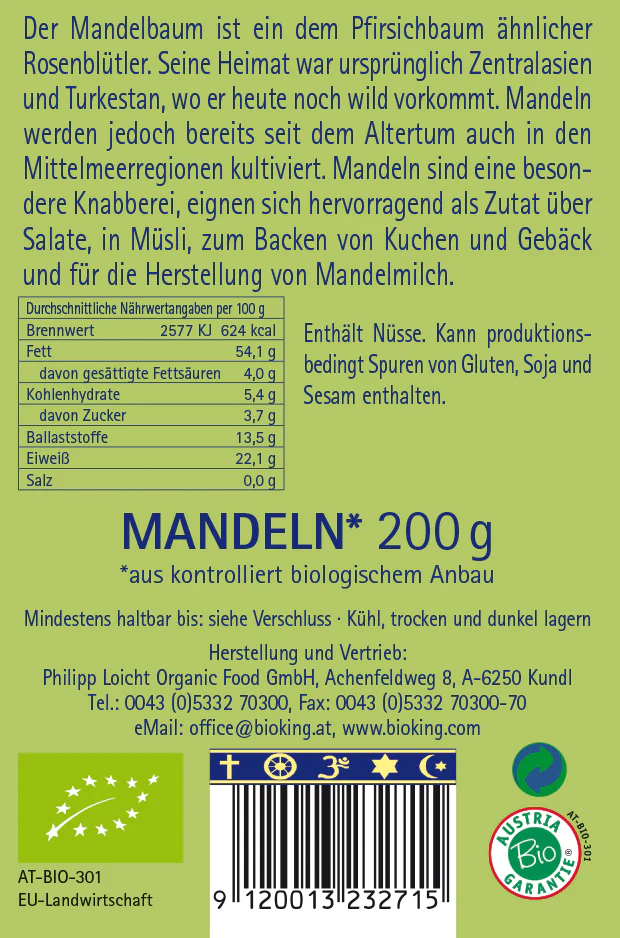 BioKing Bio Mandeln, 200g-500g
