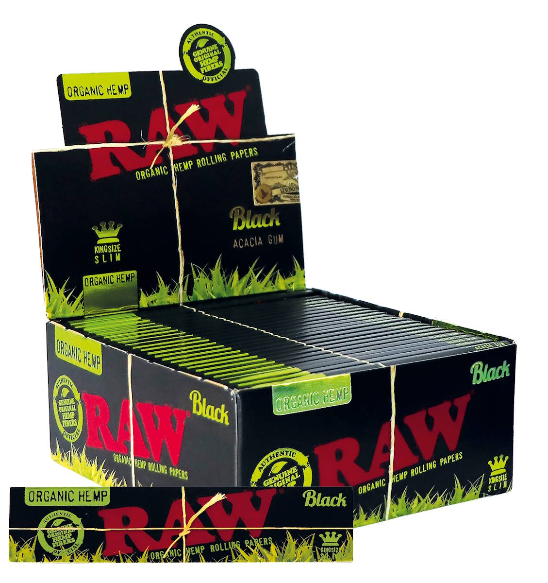 RAW Black Rolling Papers Organic Hemp King Size 50 Stück