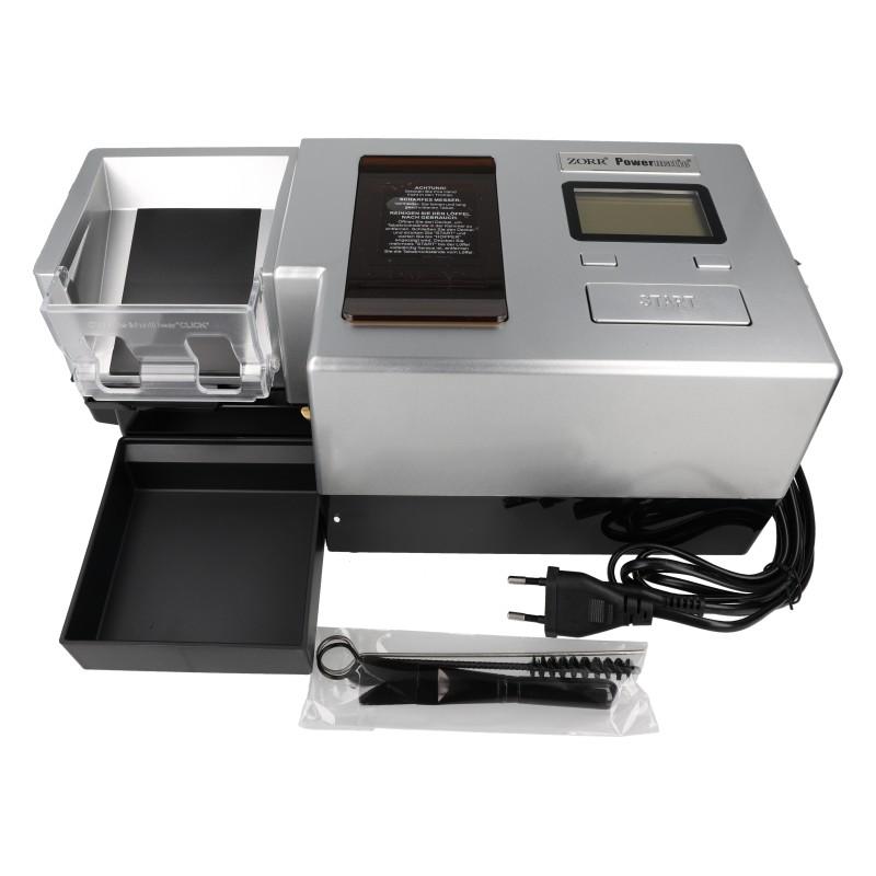 Powermatic 5 + Plus Deluxe Stopfmaschine Silber mit Schredder