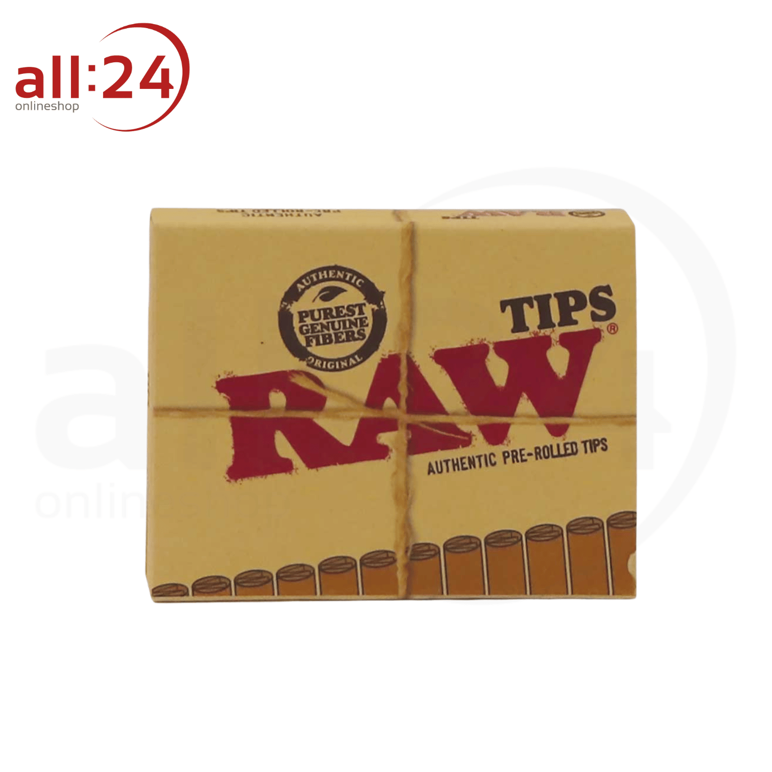 BOX RAW Prerolled Tips, Vorgerollte Filtertips, 20 Stück je 21 Filter