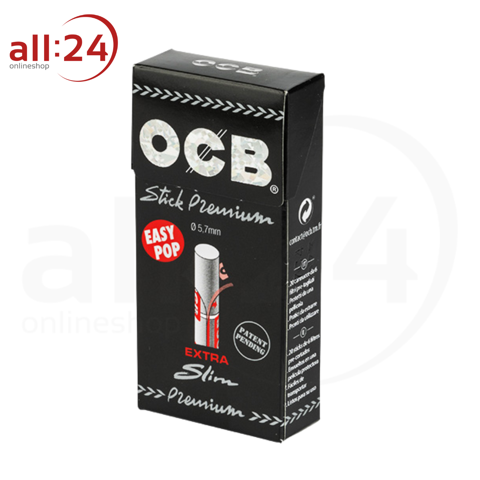 OCB Premium Filter Sticks Extra Slim 5,7 mm - 20er Pack à 120 Filter