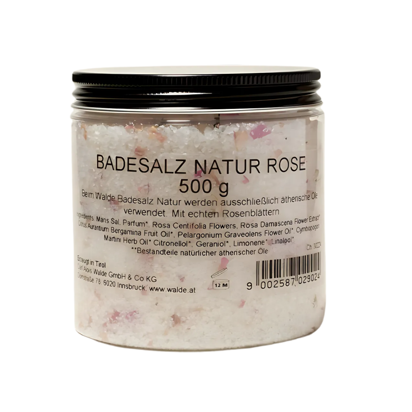 Walde Badesalz Natur Rose 500g