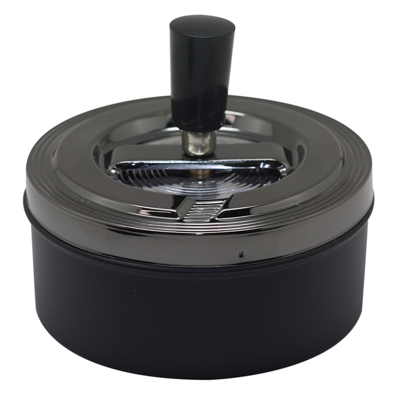 Zorr Aschenbecher Matt Schwarz Eisgrau Deckel 11 cm