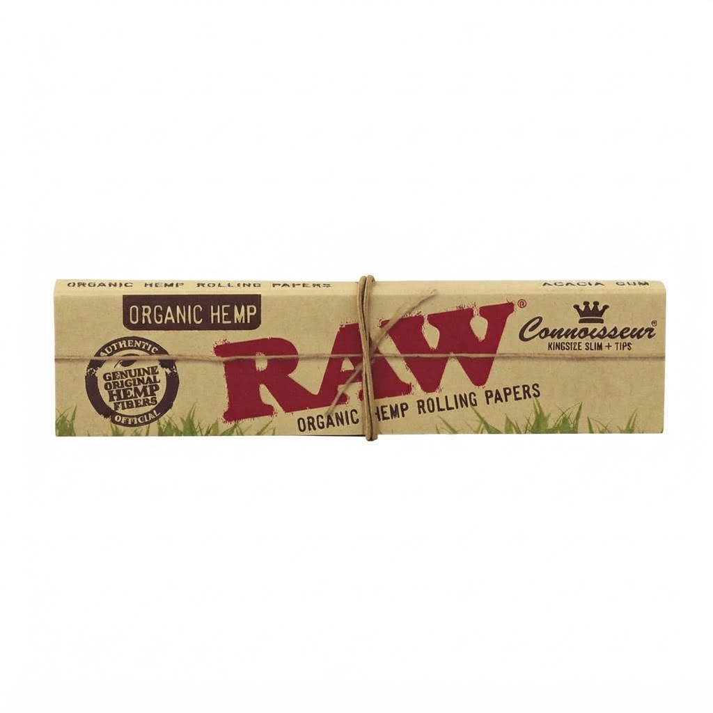 RAW Rolling Paper Connoisseur Organic Hemp mit Filter Tips 24 Stück