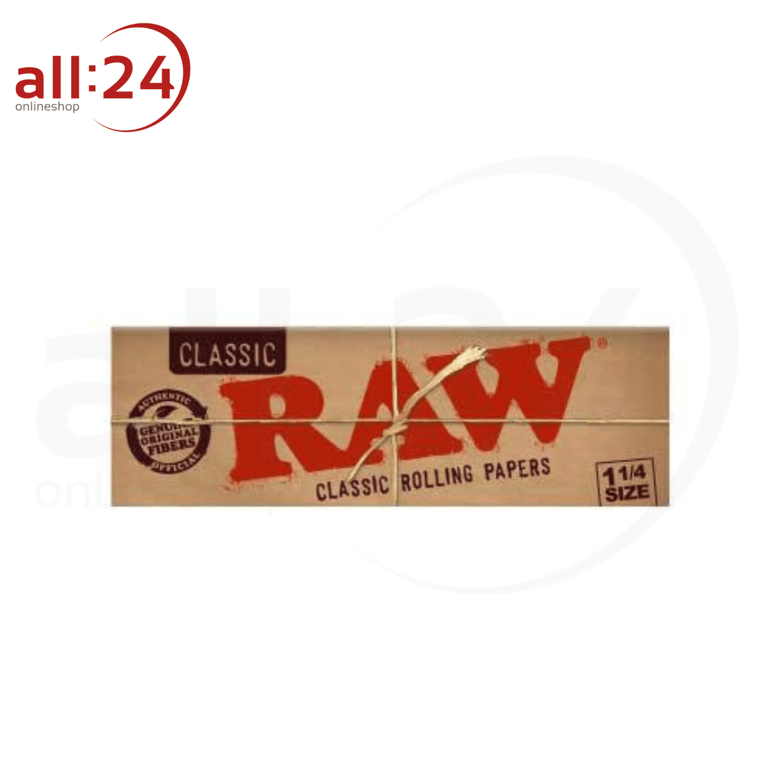 BOX RAW Classic 1/4 Rolling Paper 24 Stück á 50 Blatt