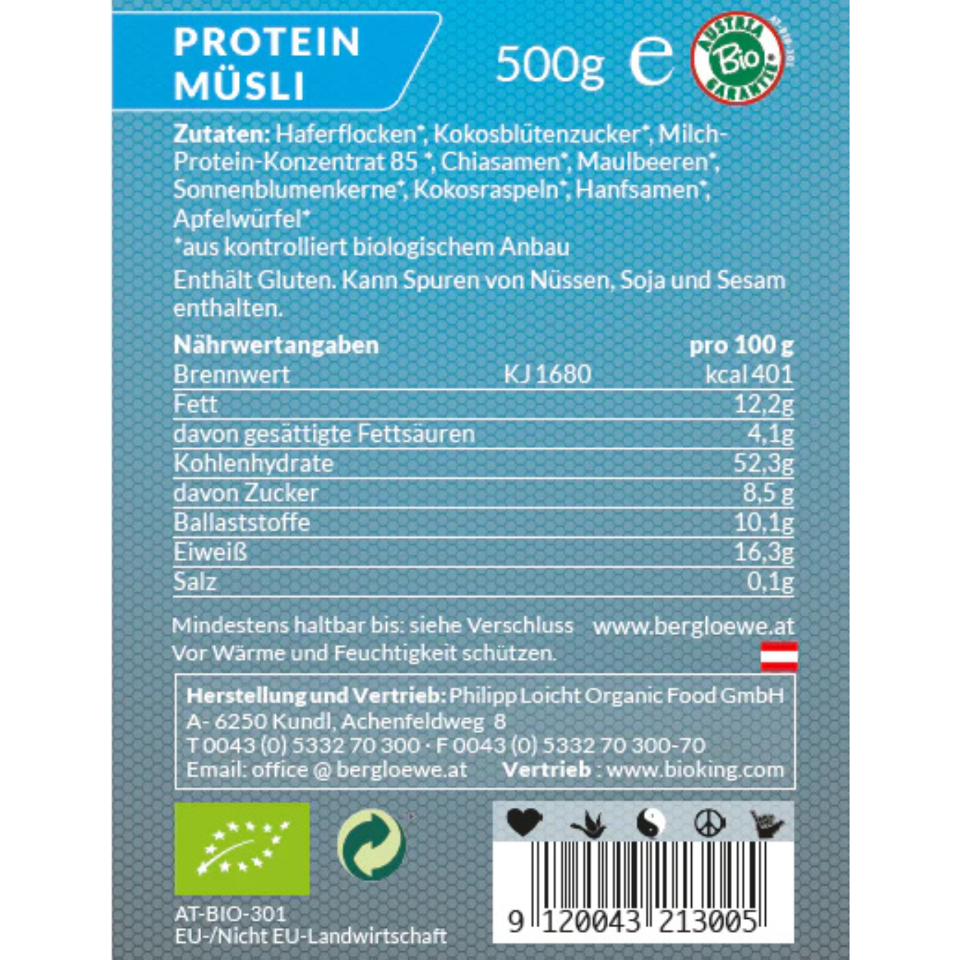 Berglöwe Bio Protein-Müsli, 500g