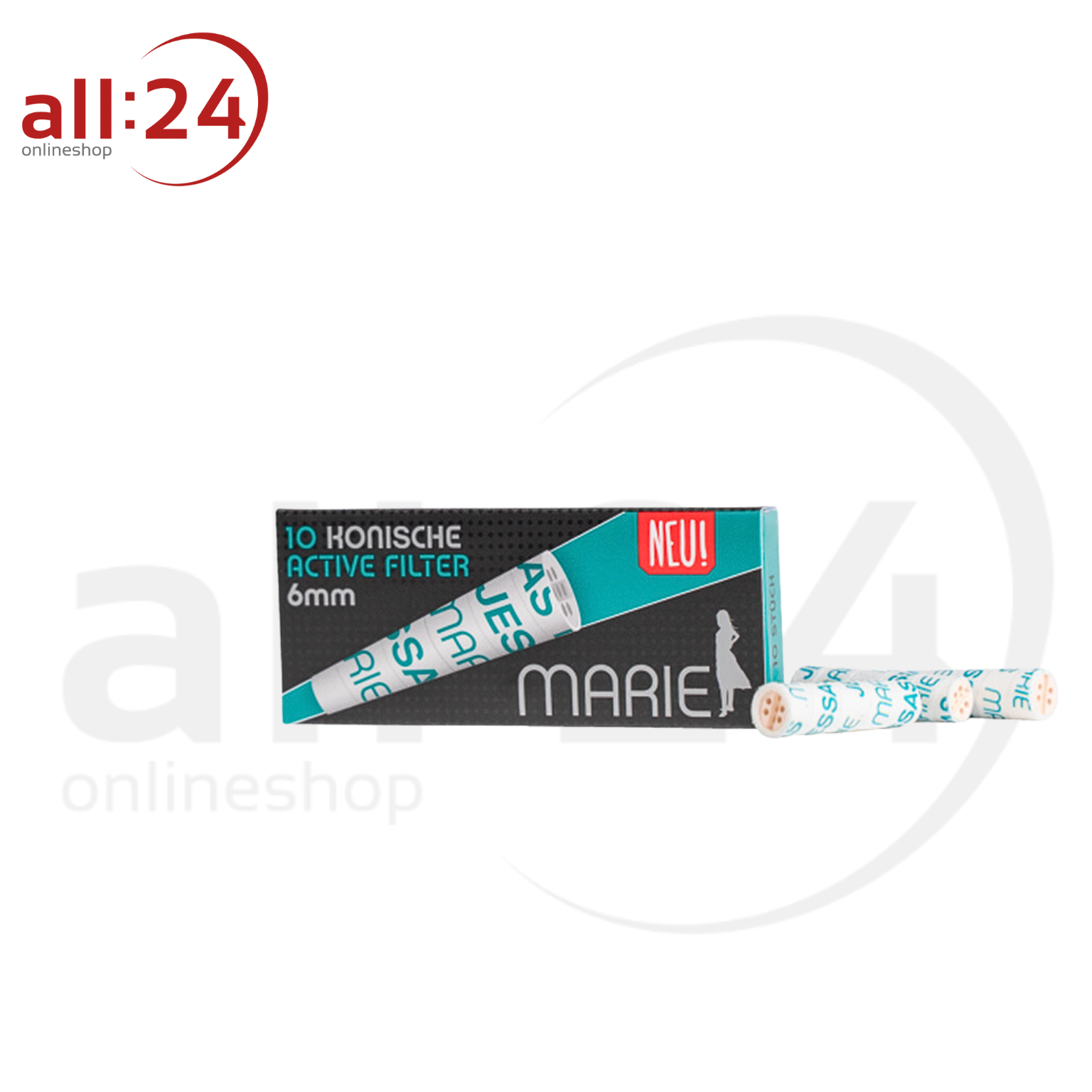 MARIE Active Filter Konisch 6mm - 20 Boxen à 10 Aktivkohlefiltern