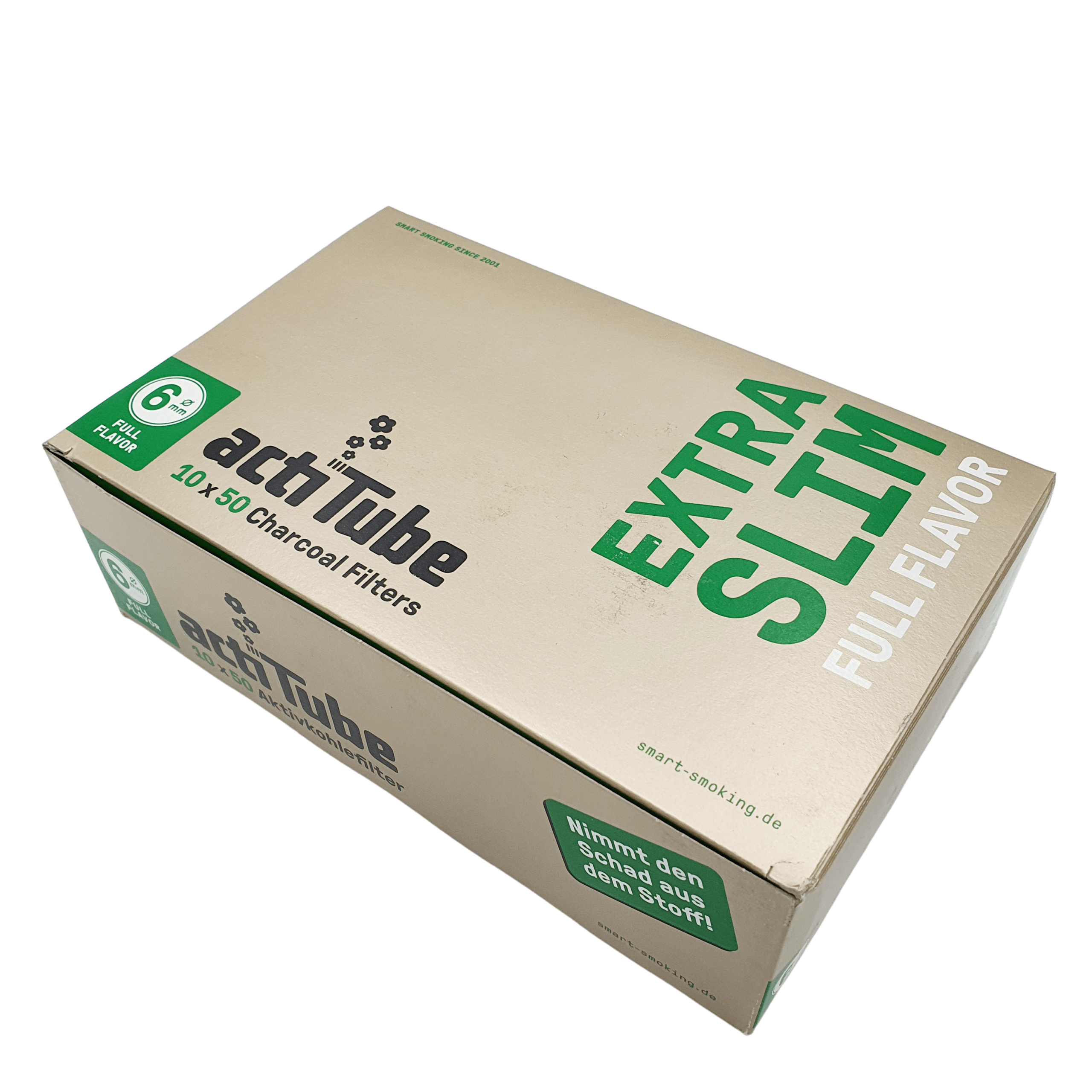 ActiTube Gold Aktivkohlefilter Extra Slim 6mm - 10er Karton mit je 50 Filtern