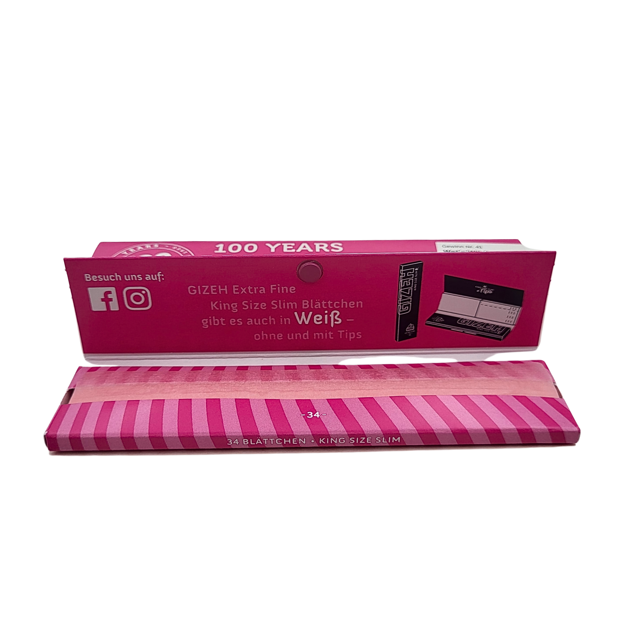 BOX GIZEH All Pink Edition Zigarettenpapier KingSize Slim + TIPS