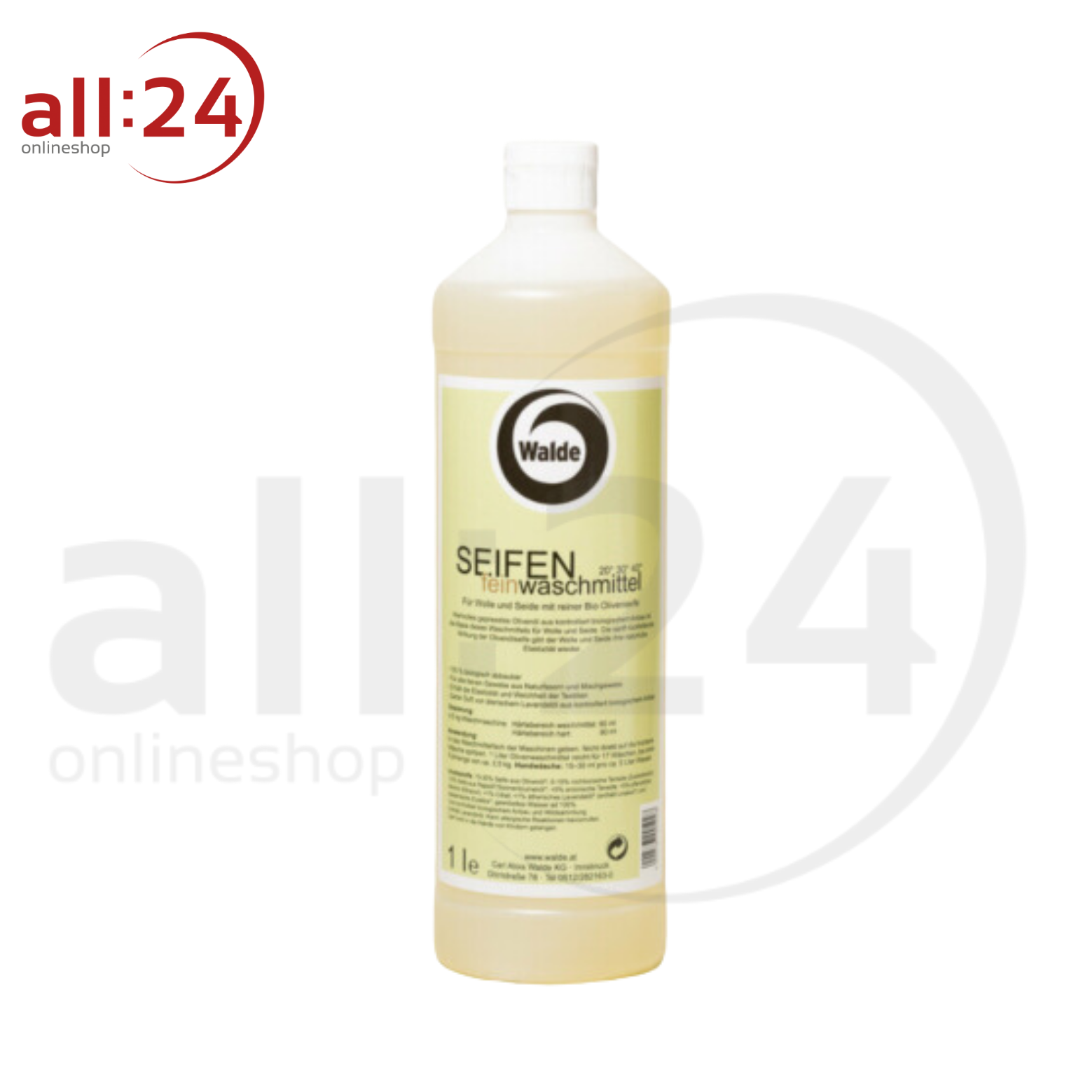 Walde Seifen Feinwaschmittel flüssig, 1L, 100% biologisch abbaubar