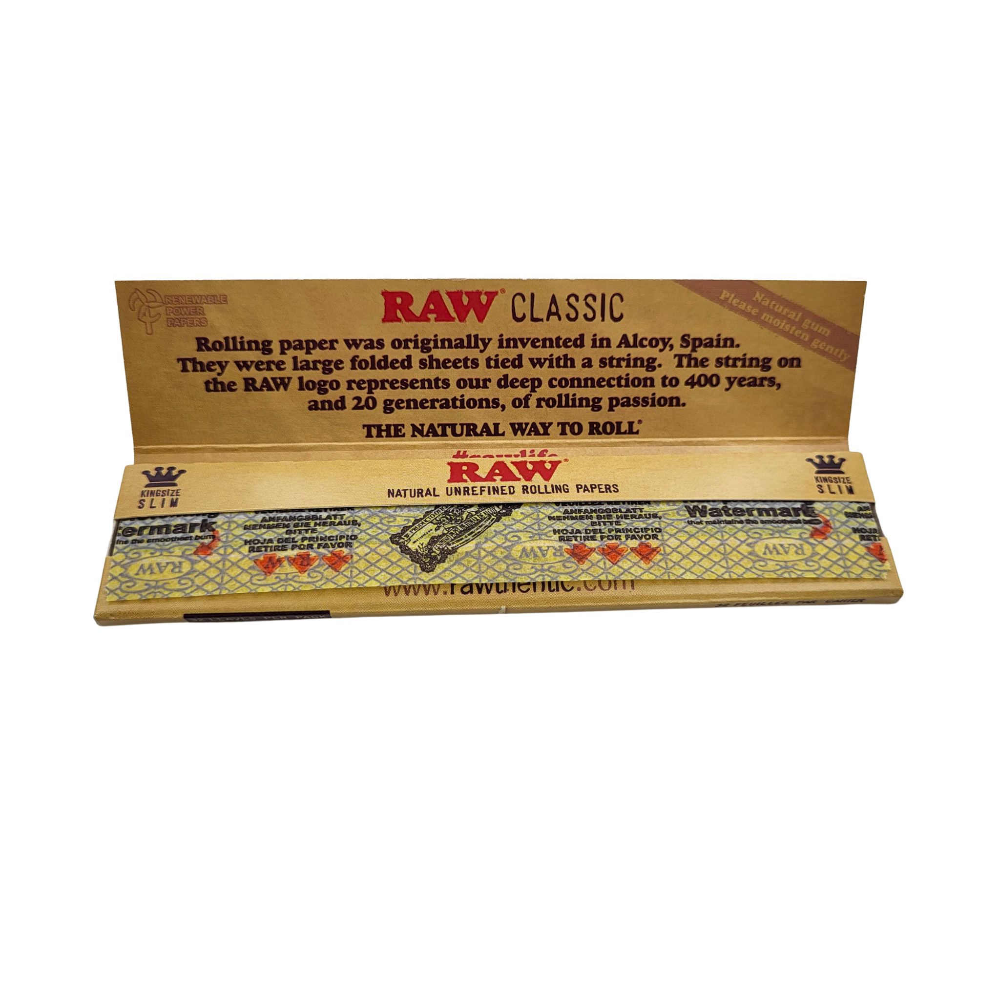 RAW Classic King Size Slim Rolling Paper 50 Stück
