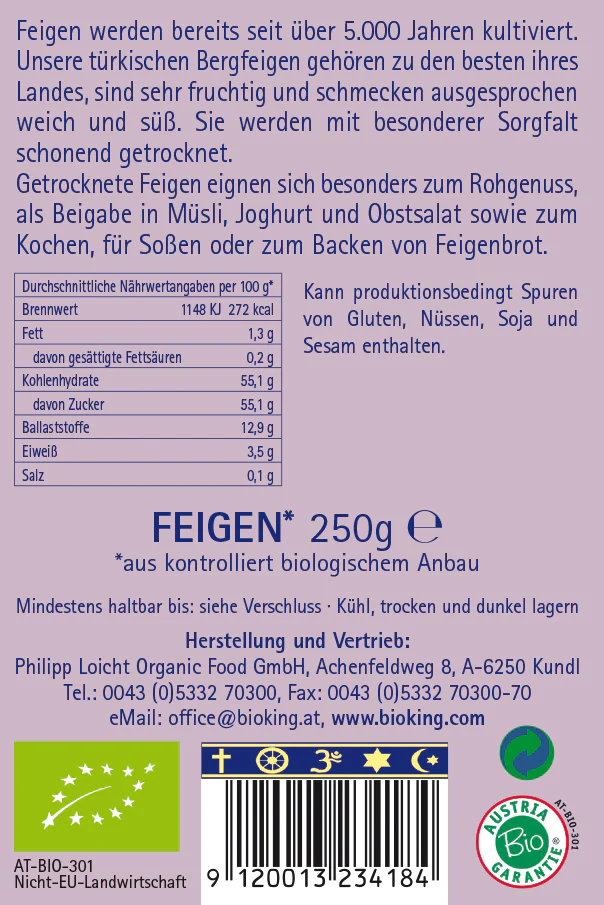 BioKing Bio Feigen Getrocknet, 250g-500g