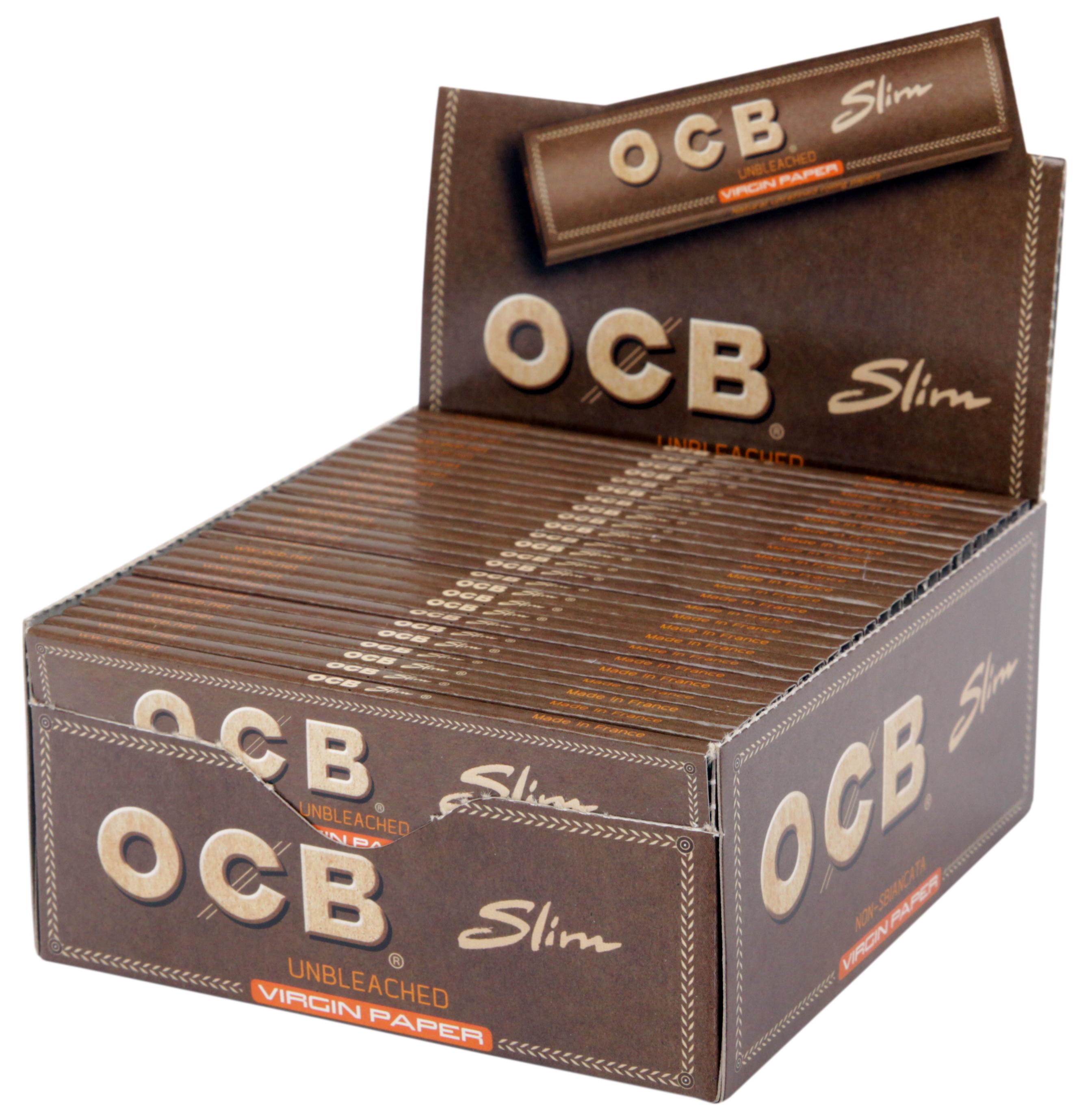 BOX OCB Virgin King Size Slim Zigarettenpapier, 50 Stück