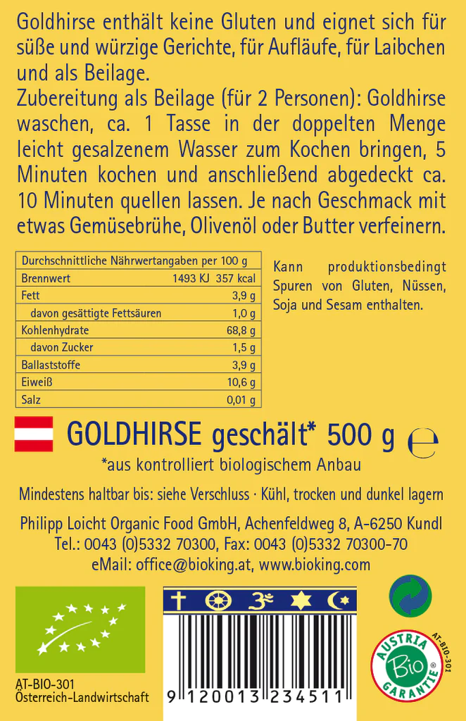 BioKing Bio Goldhirse, 500g-1000g