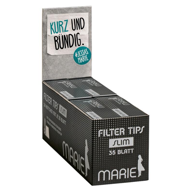 Marie Filter Tips Slim Box 24 Heftchen je 35 Blatt