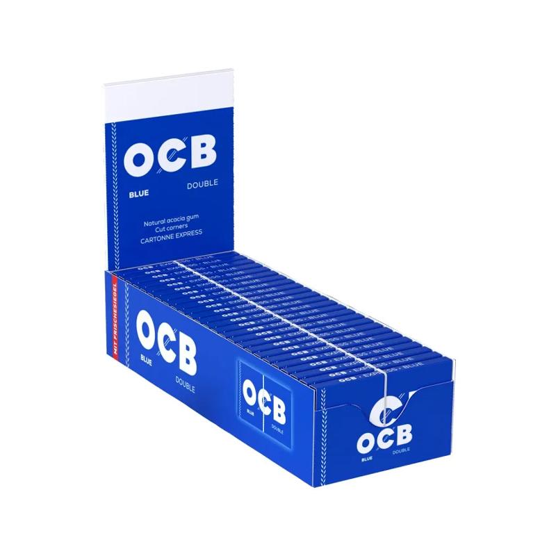 OCB Blau Doppelt Zigarettenpapier mit Gummizug Kurz 25 Heftchen 100 Blatt