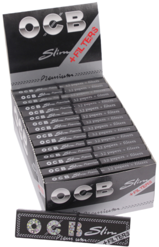 BOX OCB Premium King Size Slim Zigarettenpapier + TIPS, 32 Stück 