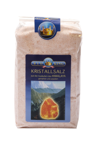 BioKing Kristallsalz aus den Ausläufern des Himalaya Fein Gemahlen 