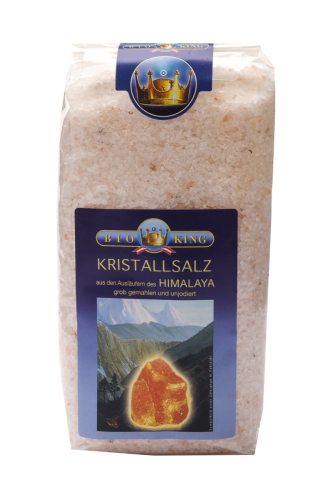 BioKing Kristallsalz aus den Ausläufern des Himalaya Grob Gemahlen 