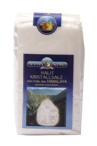 BioKing Kristallsalz "Halit" aus den Ausläufern des Himalaya Fein Gemahlen 500g