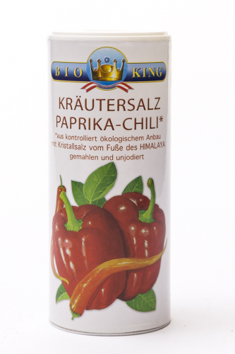 BioKing Kräutersalz "Paprika-Chili" aus den Ausläufern des Himalaya, Streuer 