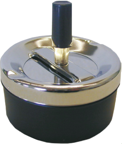 Aschenbecher 9cm schwarz/chrom 