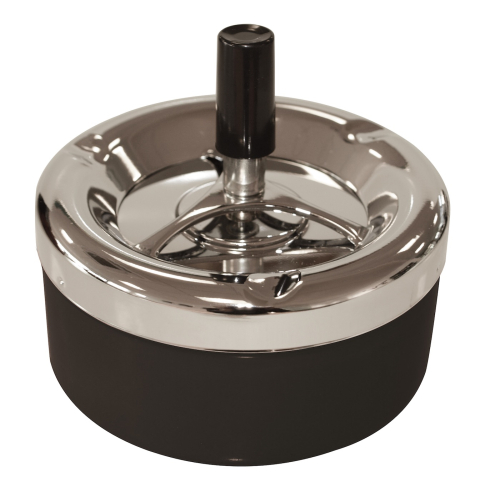 Aschenbecher 11cm schwarz/chrom 