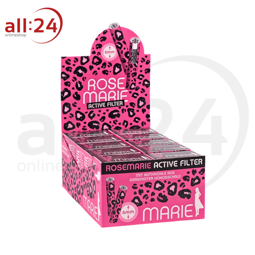 MARIE Rosemarie Active Filter 6mm - Karton mit 10 Boxen á 34 Rosa-Leo Aktivkohlefiltern 