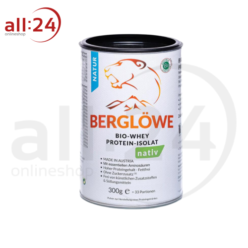 Berglöwe Bio Whey-Protein-Isolat - Hochwertiges Bio-Protein, 300g 