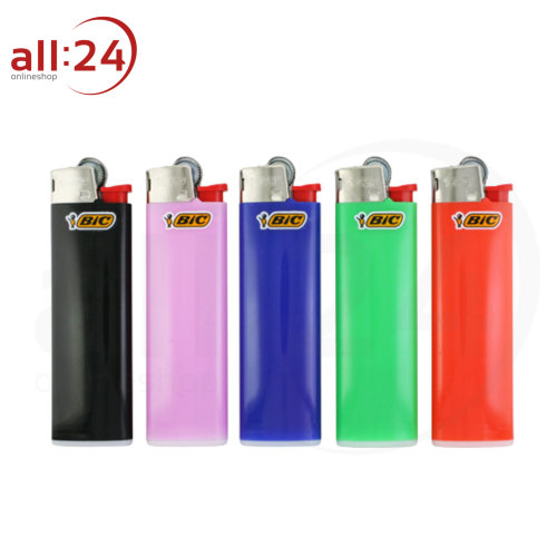 BIC Feuerzeuge Midi J23i, 5 Stück, VERSCHIEDENE Farben 
