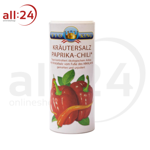 BioKing Kräutersalz "Paprika-Chili" aus den Ausläufern des Himalaya, Streuer 