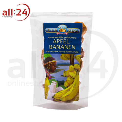 BioKing Bio Bananen (Apfelbananen) Getrocknet, 100g 