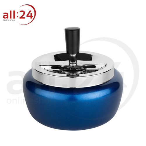 Exklusiver Blauer Metallic Aschenbecher - 13 cm Durchmesser 