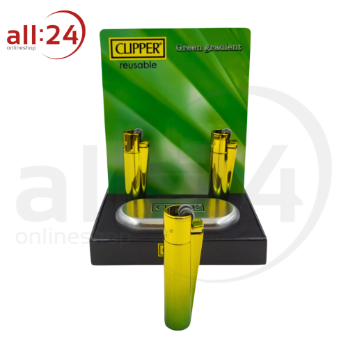 Clipper Metall Groß - Elegantes Icy Green Feuerzeug 