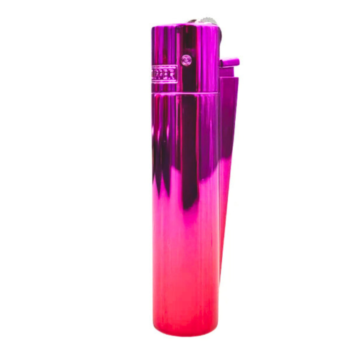 Clipper Metall Groß - Elegantes Icy Pink Feuerzeug 