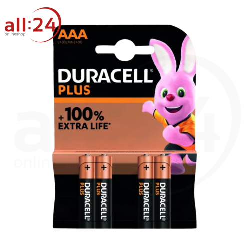 Duracell Batterien Micro AAA LR03 4er Packung 