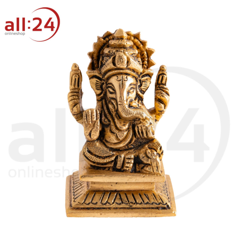 Ganesha Messingstatue - Elegantes mattgoldenes Finish Berk 