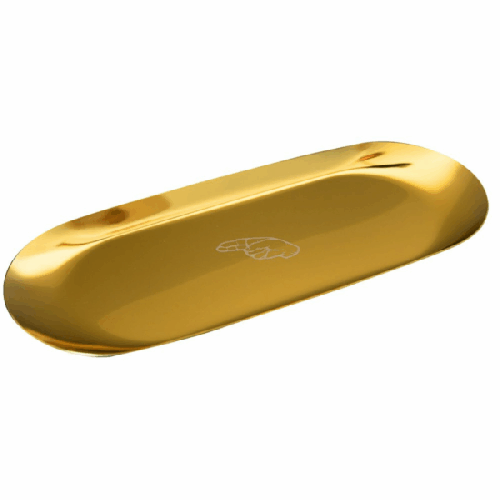 Hybrid Rolling Tray Tablett Edelstahl Gold Drehunterlage 