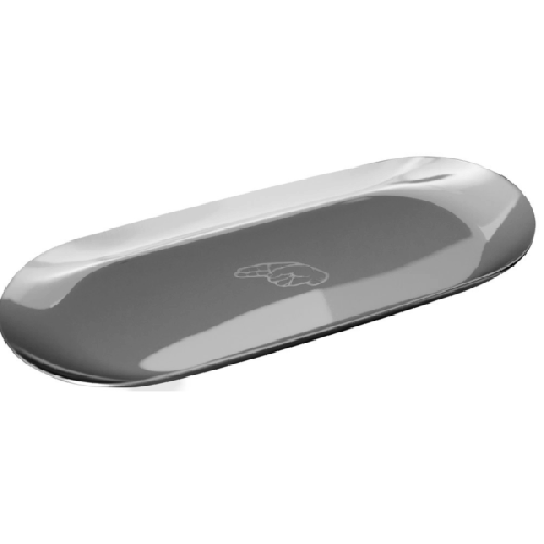 Hybrid Rolling Tray Tablett Edelstahl Silber Drehunterlage 