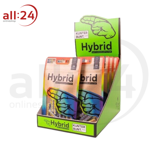 Hybrid Supreme Filter Rainbow Aktivkohlefilter, Display 10 Packungen 