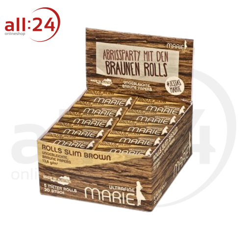 MARIE Rolls Brown Slim Zigarettenpapier - 20er Karton 