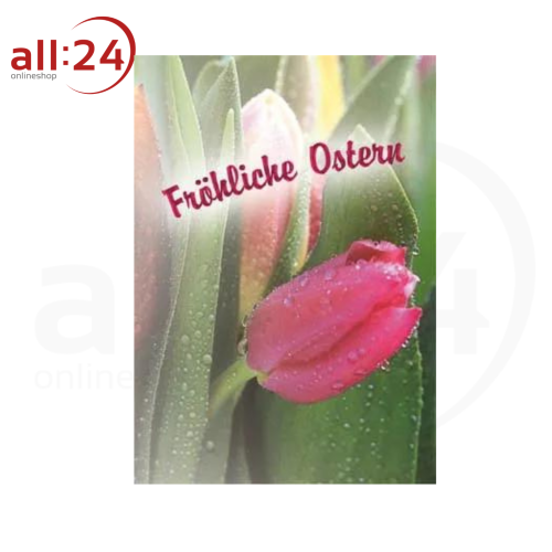 Ostergrußkarte Mini "Tulpen" Pink 