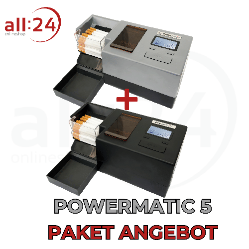 MEGA AKTION! 2x Powermatic 5 - Stopfmaschine Silber und Anthrazit 