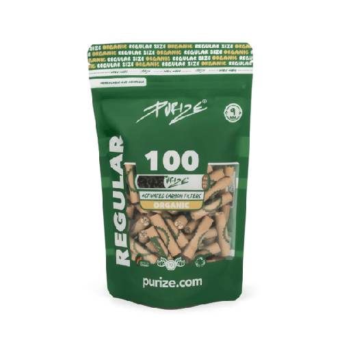 PURIZE Aktivkohlefilter Regular Organic 100 Stück 9 mm 