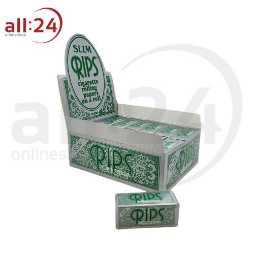 BOX RIPS Rolls Zigarettenpapier Grün Slim, 24 Stück 