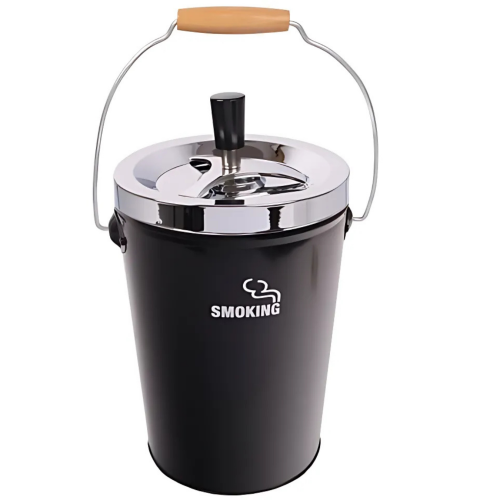 Aschenbecher Drehascher Smoking XXL Schwarz 13cm 